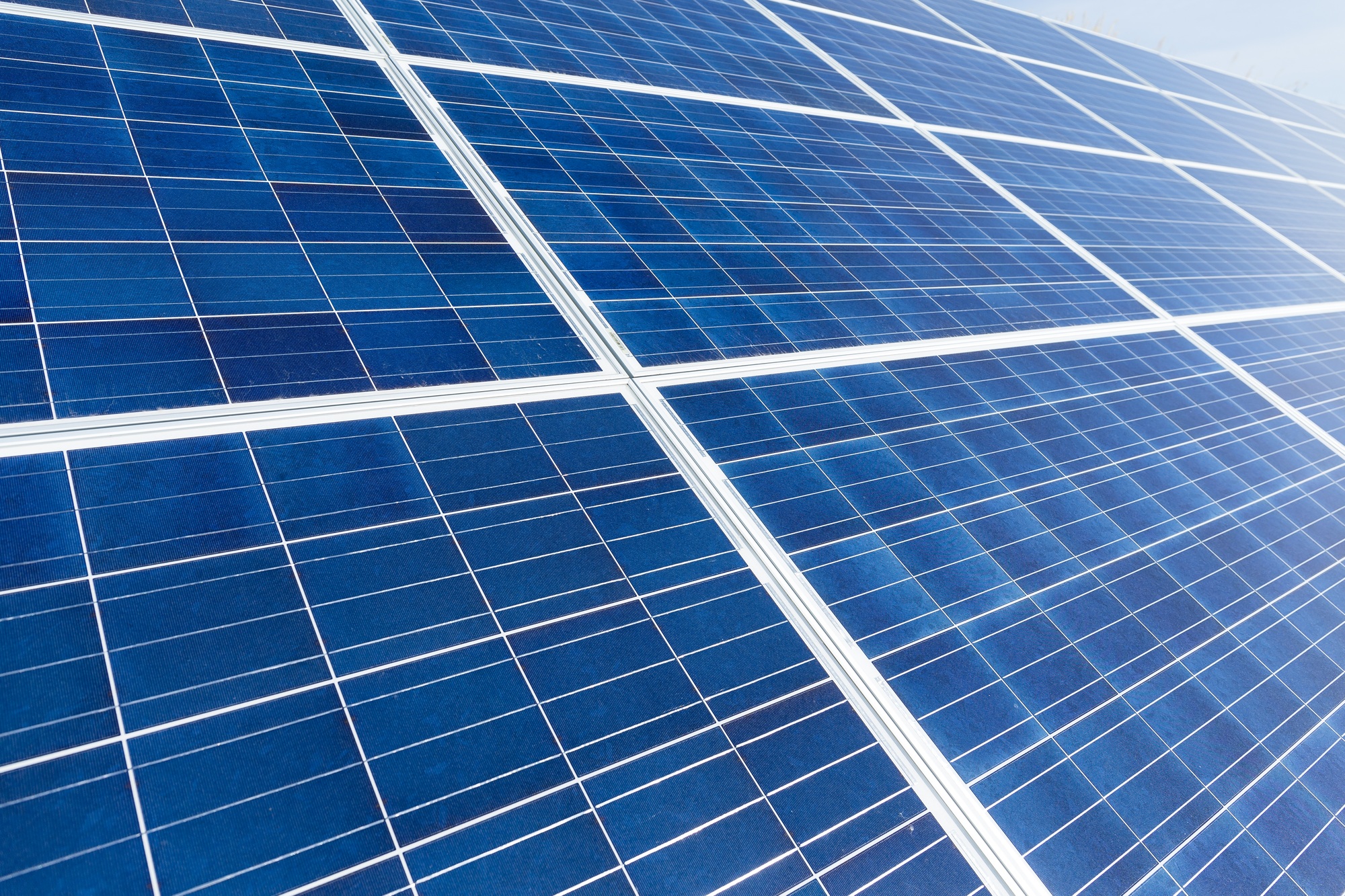 Solar panel and blue sky